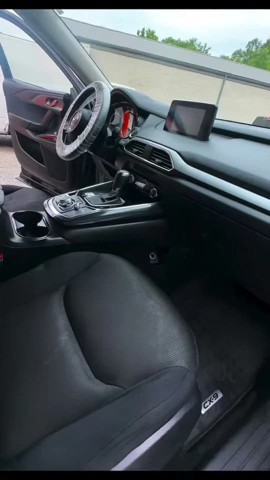 Finished black Mazda SUV cabin