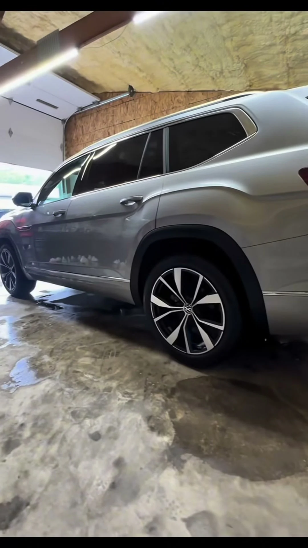 Silver SUV after tar and asphalt removal