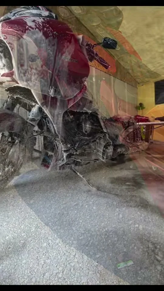 Harley-Davidson during a foaming wash